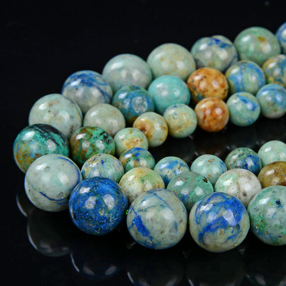 Natural Chrysocolla Azurite Gemstone Grade AA Round 7MM 8MM 10MM Loose Beads (D6)