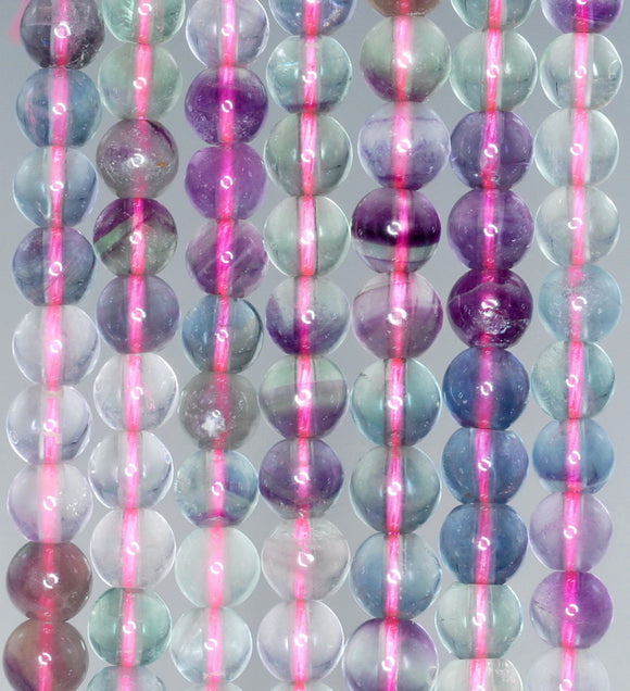 6mm Rainbow Fluorite Gemstone Grade AA Round Loose Beads 15.5 inch Full Strand (90187778-685)