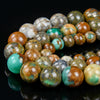 Natural Rare Pyrite in Chrysoprase Jade Gemstone Round 6MM 8MM 10MM Loose Beads (A296)