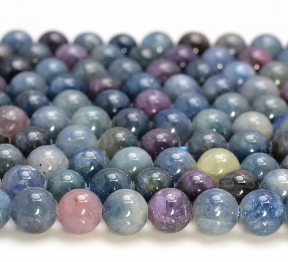 6mm Genuine Blue Sapphire Gemstone Grade AA Round Loose Beads 7.5 inch Half Strand (80007559 H-A266)