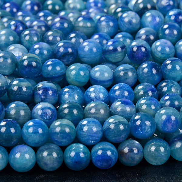 Kyanite Gemstone Grade AAA Round 5MM 6MM 7MM 8MM 9MM 10MM 11MM 12MM 13MM 14MM Loose Beads (D143)