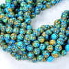 Blue Green Orange Turquoise Gemstone Grade AAA Round 4MM 6MM 8MM 10MM 12MM Loose Beads (D45)