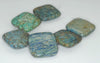 30x30mm Green Blue Chrysocolla Gemstone Square Loose Beads 7.5 inch Half Strand (90188034-674)