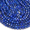 Natural Lapis Lazuli Gemstone Grade AAA Micro Faceted Round 4MM 5MM Loose Beads 15 inch Full Strand (P47)