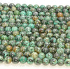 8mm Deep Green Genuine African Turquoise Gemstone Grade Aaa Round Loose Beads 7.5 Inch Half Strand (80007353 H-277)