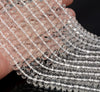 10X5mm White Rock Crystal Quartz Gemstone Grade AAA Faceted Rondelle Loose Beads 15 inch Full Strand (90187616-700)