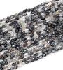 6-8MM Natural Black Rutilated Quartz Gemstone Pebble Nugget Loose Beads (D183)