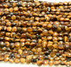 6x4MM Tiger Eye Gemstone Cognac Yellow Micro Faceted Flat Round Button 15 Inch Full Strand (80007274-A252)