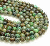 Green Genuine Turquoise Gemstone Round 6MM 8MM 10MM Loose Beads 15 Inch Full Strand (A251)