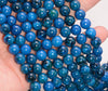 Blue Chrysocolla Gemstone Grade Round 6mm 8mm 10mm Loose Beads Full Strand (A272)