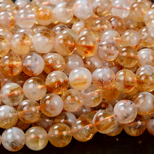 Natural Citrine Gemstone Grade AA Round 6MM 8MM 10MM Loose Beads (D156)