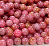 Natural Thulite Gemstone Grade AA Round 5MM 6MM 7MM 8MM 9MM 10MM 11MM 12MM 13MM Loose Beads (D229 D230)