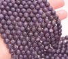 Genuine Natural Purple Lepidolite Gemstone Grade AAA Purple 4mm 6mm 8mm 10mm Round Loose Beads (A223)