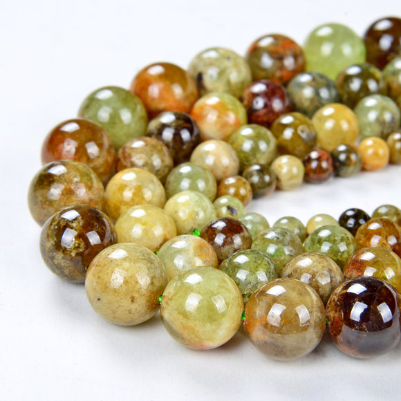 Natural Green Garnet Gemstone Grade AA Round 4MM 5MM 6MM 7MM 8MM 9MM 10MM 12MM Loose Beads (A285)