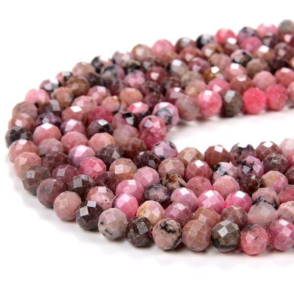 5MM Rhodonite Gemstone Grade AA Micro Faceted Round Loose Beads 15.5 inch Full Strand (80009128-P14)