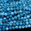 6MM Ocean Blue Natural Apatite Gemstone Grade AAA Micro Faceted Round Loose Beads 15 inch Full Strand (80009015-P13)