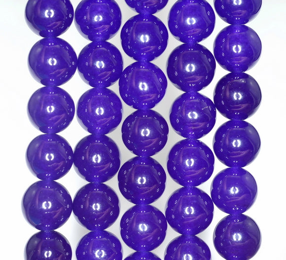 10mm Purple Jade Gemstone Round Loose Beads 15.5 inch Full Strand (90187396-722B)