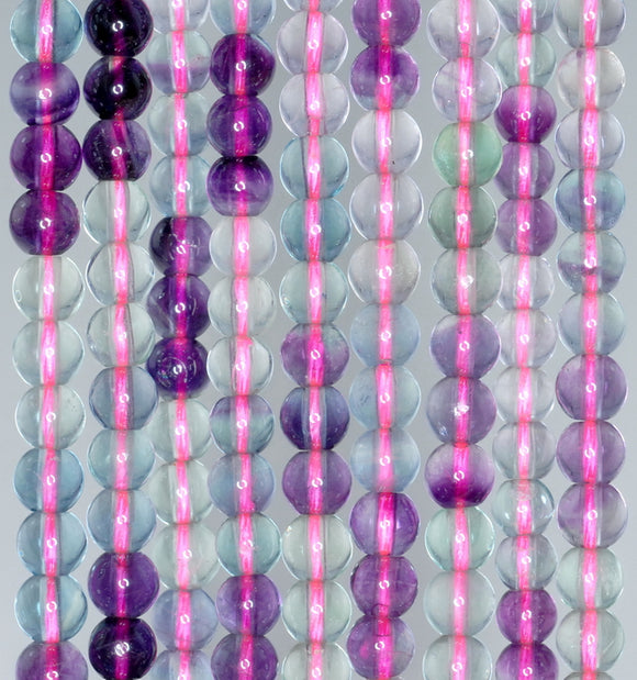 5mm Rainbow Fluorite Gemstone Grade AA Round Loose Beads 15.5 inch Full Strand (90187790-684)