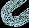 8-15MM Natural Larimar Gemstone Pebble Nugget Loose Beads (D186)