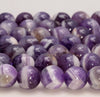 10mm Dogtooth Chevron Amethyst Gemstone Grade Aaa Round Loose Beads 15.5 Inch Full Strand (80007303-A253)