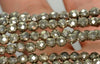 5mm Palazzo Iron Pyrite Gemstone Grade AA Faceted Round 5mm Loose Beads 15.5 inch Full Strand (90186231-137)