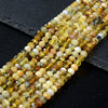 5X4MM Natural Yellow Opal Gemstone Grade A Micro Faceted Rondelle Loose Beads (P38)