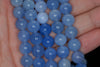 10mm Aqua Blue Jade Gemstone Round Loose Beads 7.5 inch Half Strand (90187800-712B)